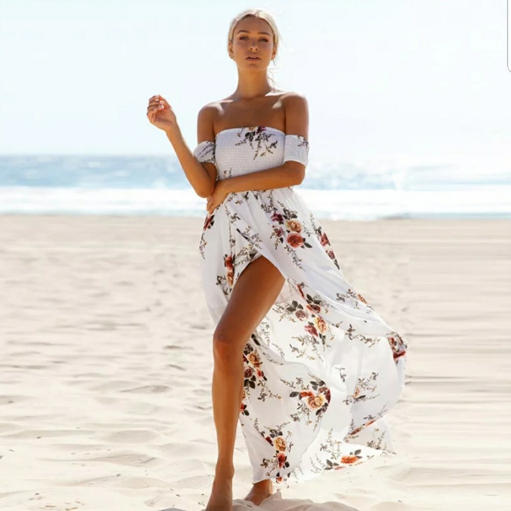 Floral off the shoulder maxi